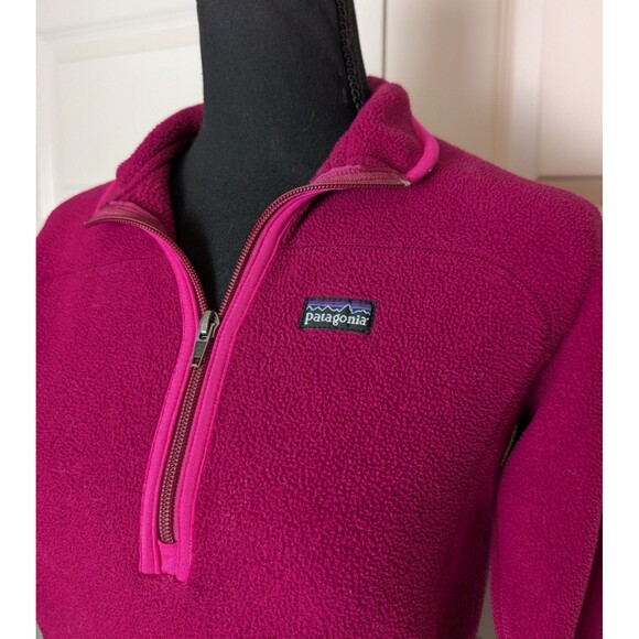 Patagonia Synchilla Marsupial Magenta Youth Size XL (14) Pullover 1/2 Zip Fleece - Picture 6 of 9